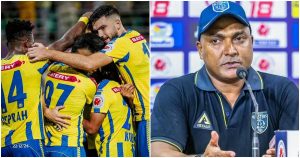 Kerala Blasters interim head coach TG Purushothaman reacts after win over MohammedanSC